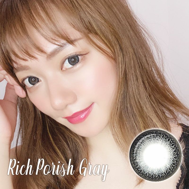 【1年使用/度あり/度なし】Rich Porish（リッチポリッシュ）グレー＜着色直径15.0mm＞