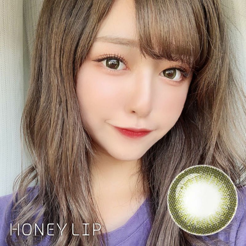 【1年使用/度あり/度なし】Honey Lip（ハニーリップ）グリーン＜着色直径14.0mm＞